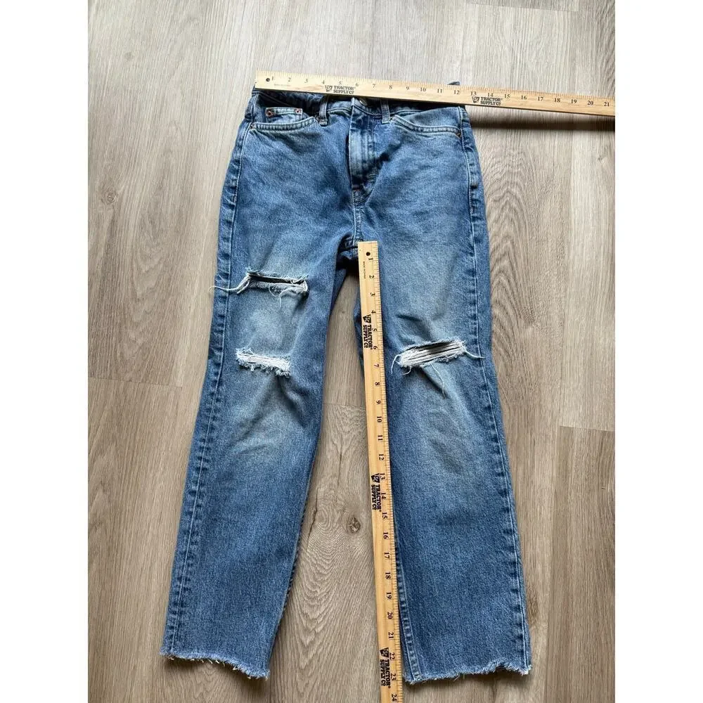 Topshop Women's Straight Jeans, size 25, Distressed